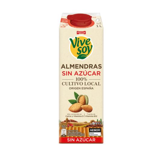 BEBIDA DE ALMENDRA SIN AZUCAR, 1L VIVESOY