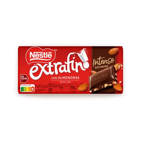 CHOCOLATE EXTRAFINO INTENSO ALMENDRA, 123G NESTLE