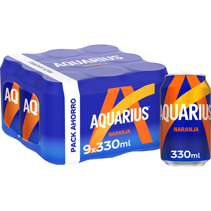 BEBIDA ISOTÓNICA DE NARANJA PACK 9X33CL AQUARIUS