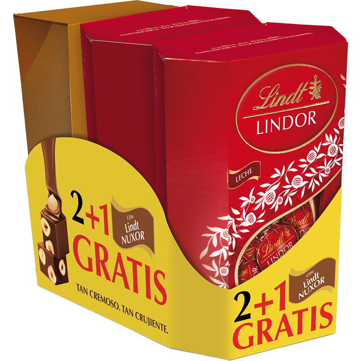 BOMBONES LINDOR CORNET 2+1, 411G LINDT