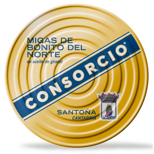 MIGAS DE BONITO DEL NORTE EN ACEITE GIRASOL, 695GR CONSORCIO