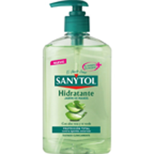 JABON DE MANOS HIDRATANTE ALOE VERA Y TE,250ML SANYTOL