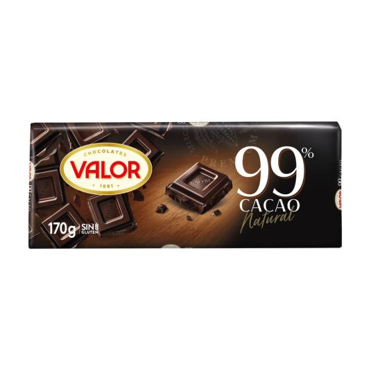 CHOCOLATE NEGRO 99%, 170GR VALOR