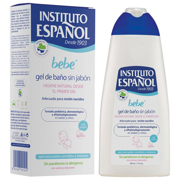 GEL DE BAÑO SIN JABON PARA BEBE, 500ML INSTITUTO ESPAÑOL