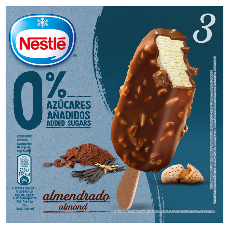 BOMBON ALMENDRADO 0% AZUCAR AÑADIDO, 3*90 ML NESTLE