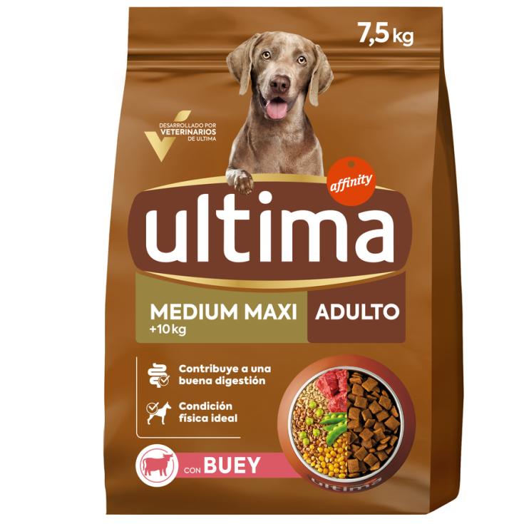 PIENSO PERRO ADULTO MEDIUM/MAX BUEY, 7.5 ULTIMA