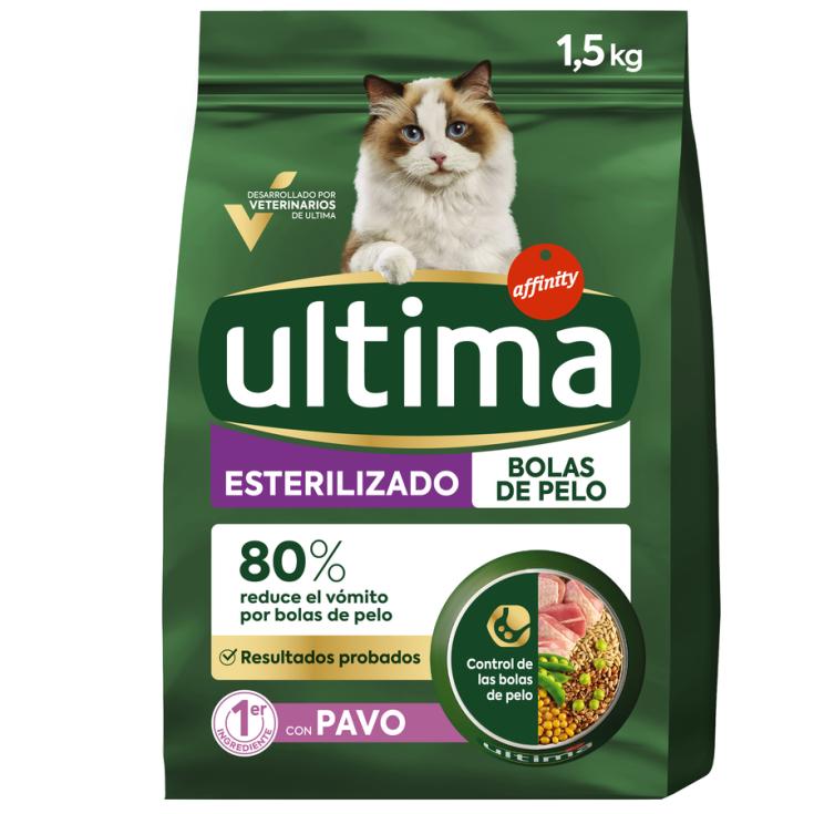 PIENSO GATO ESTERILIZADO BOLA PELO,1.5KG ULTIMA