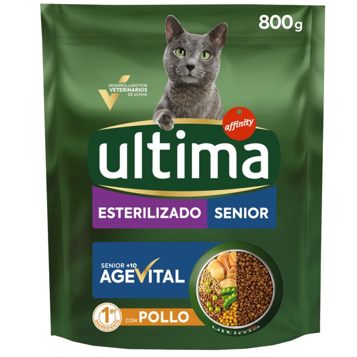PIENSO GATO ESTERILIZADO SENIOR, 800GR ULTIMA