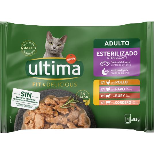 GATO HUMEDO ESTERILIZADO CARNES, 85X4  ULTIMA