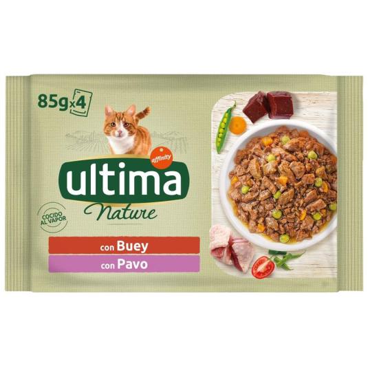 GATO HUMEDO BUEY Y PAVO, 85X4  ULTIMA NATURE