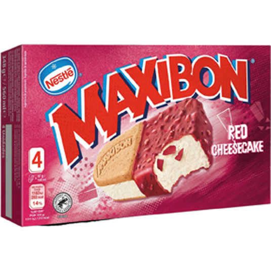 MAXIBON SANDWICH RED CHEESECAKE, 4X140GR NESTLE MAXIBON