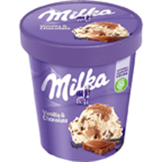 TARRINA DE HELADO VAINILLA & CHOCOLATE, 425 ML MILKA