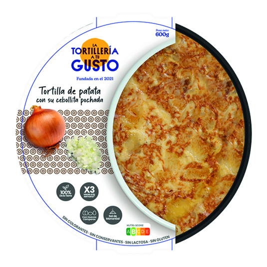 TORTILLA DE PATATA CON CEBOLLA, 600G TORTILLERIA A TU GUSTO