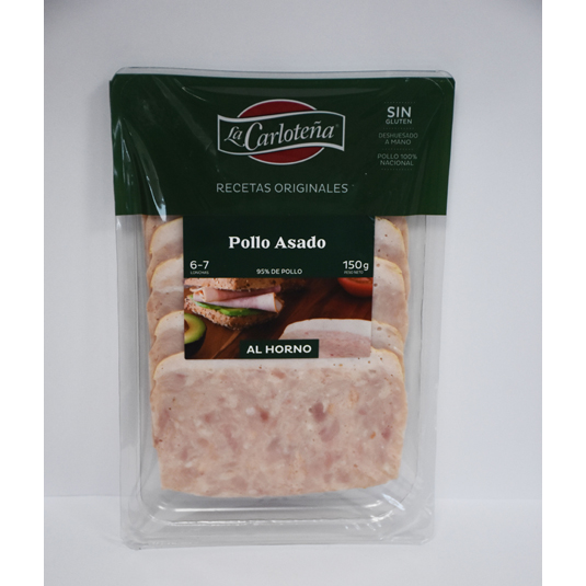 LONCHEADO POLLO ASADO HORNO , 150 G. CARLOTEÑA
