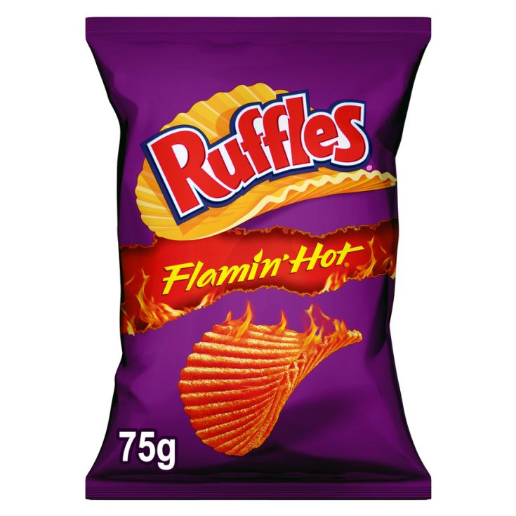 PATATAS FRITAS ONDULADAS FLAMIN HOT, 75G RUFFLES