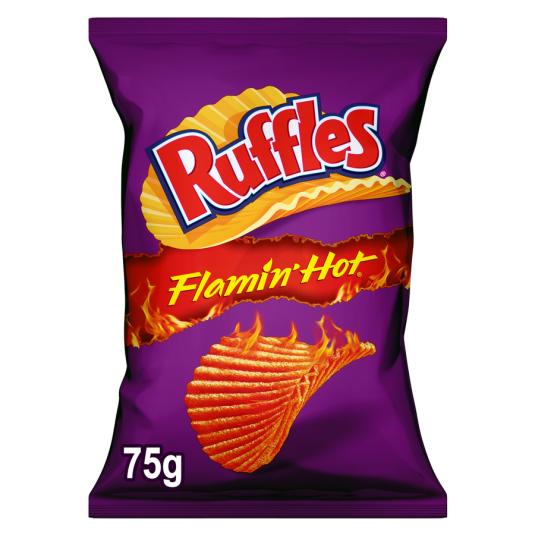 PATATAS FRITAS ONDULADAS FLAMIN HOT, 75G RUFFLES