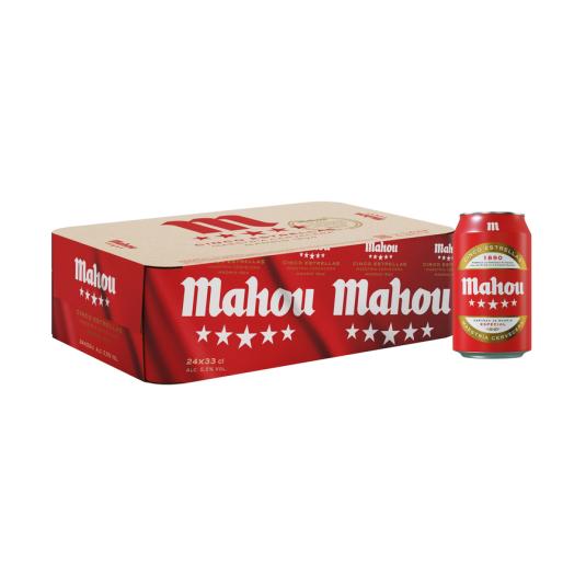 CERVEZA 5 ESTRELLAS, 24X330ML MAHOU
