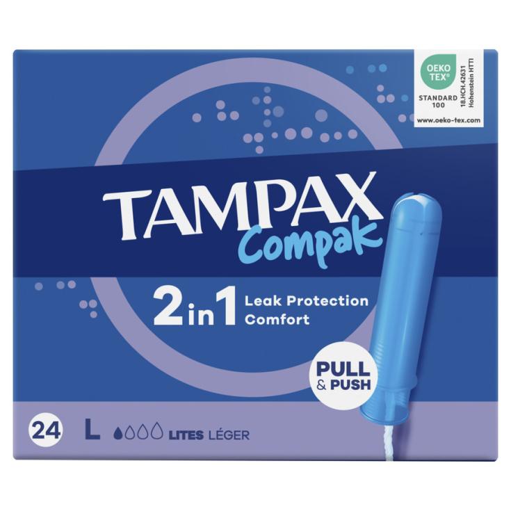 TAMPONES CON APLICADOR COMPAK LITES,18UD TAMPAX