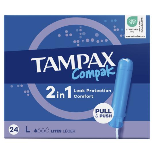 TAMPONES CON APLICADOR COMPAK LITES,18UD TAMPAX