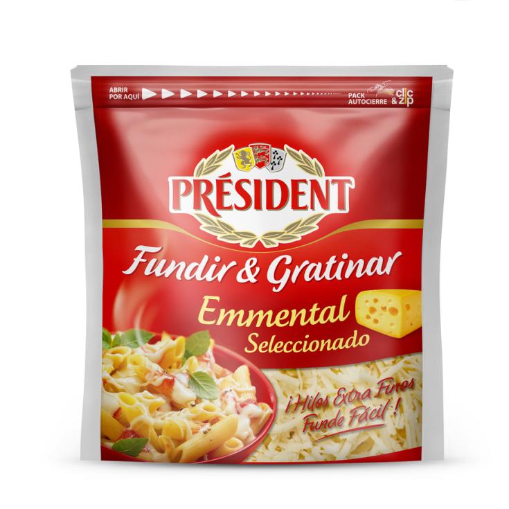 QUESO EMMENTAL RALLADO , 150G PRESIDENT