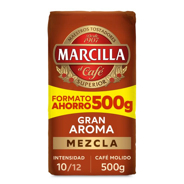 CAFE MOLIDO MEZCLA GRAN AROMA, 500G MARCILLA