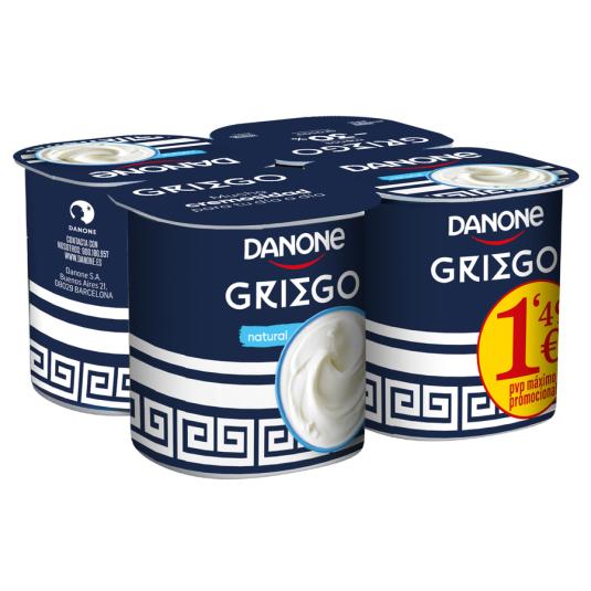 YOGUR GRIEGO NATURAL, 4X115G DANONE