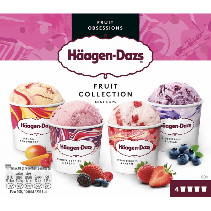 HELADO FRUIT COLLECTION, 4X87ML HäAGEN-DAZS