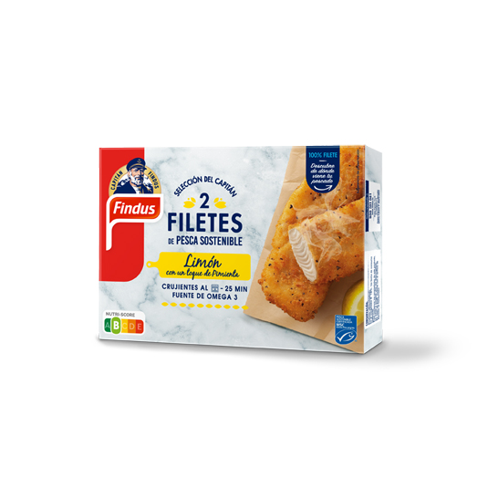 2 FILETES DE PESCADO AL LIMON, 225 GR FINDUS 