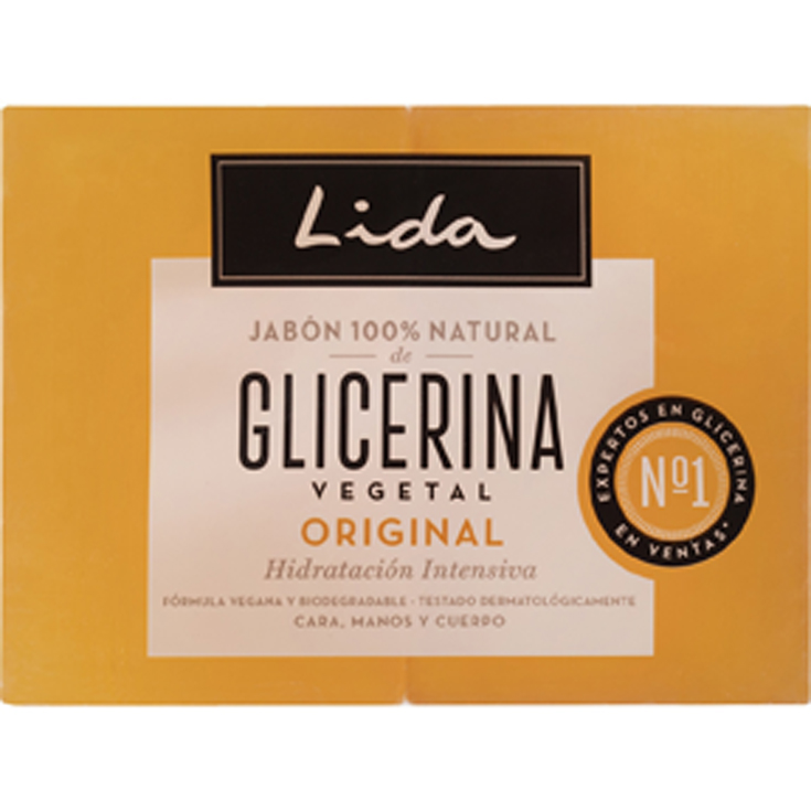 JABON NATURAL DE GLICERINA, 2X125GR LIDA