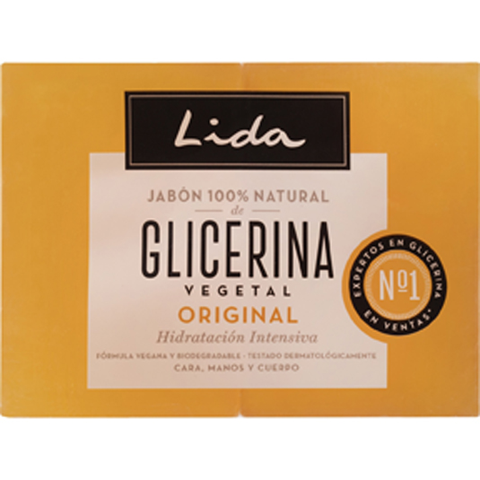 JABON NATURAL DE GLICERINA, 2X125GR LIDA