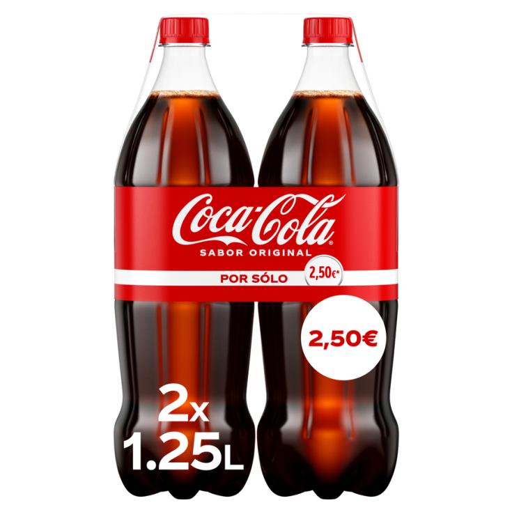 REFRESCO DE COLA REGULAR, 2X1,25L COCA COLA