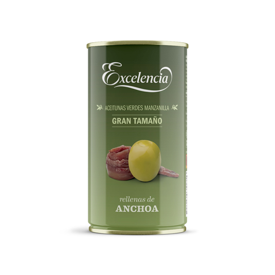 ACEITUNAS RELLENAS DE ANCHOA, 150G EXCELENCIA
