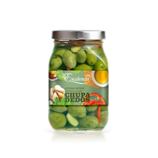 ACEITUNAS ALIÑADAS CHUPADEDOS, 450G EXCELENCIA