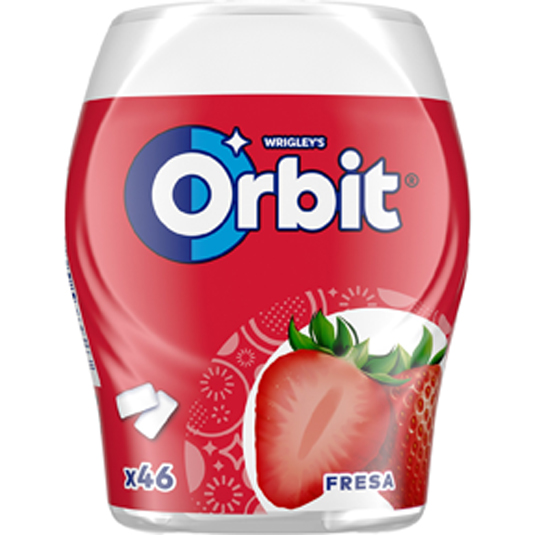 CHICLES FRESA, BOTE 46 UNIDADES ORBIT