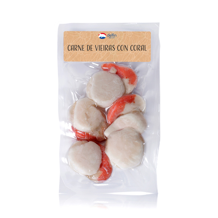 CARNE DE VIEIRA CON CORAL,200 GR DELFIN