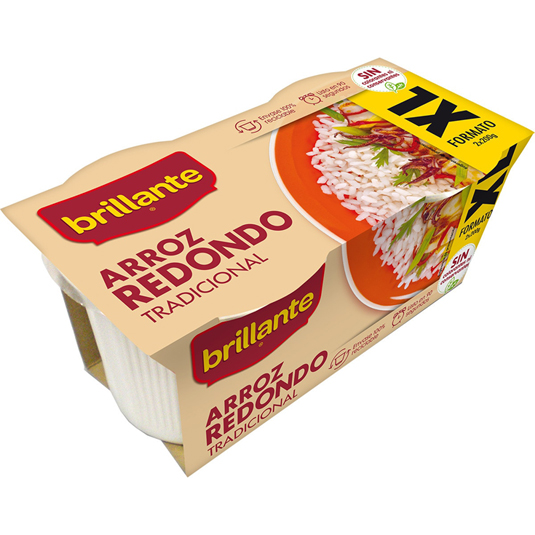 VASITO ARROZ REDONDO XL, 2X200G BRILLANTE