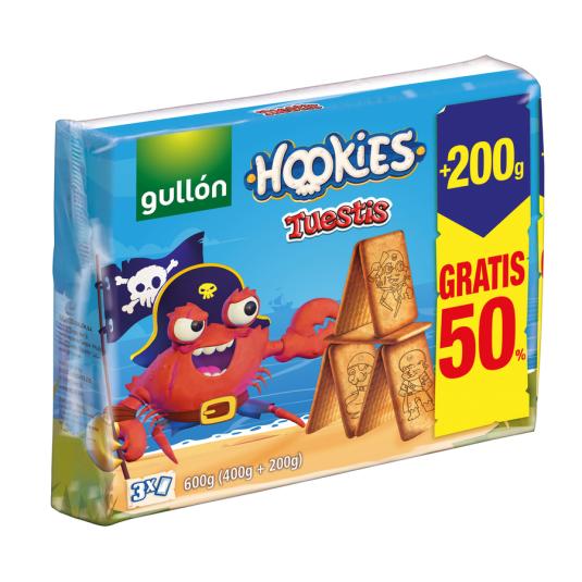 GALLETAS HOOKIES TUESTIES, 400G+200G GULLON