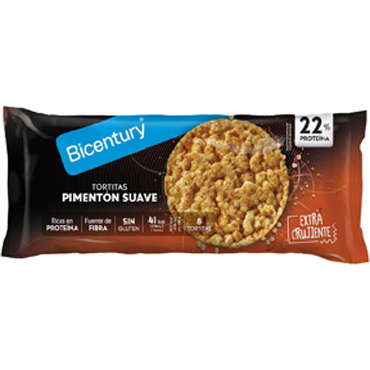 TORTITAS PROTEINA PIMENTON SUAVE, 82G BICENTURY