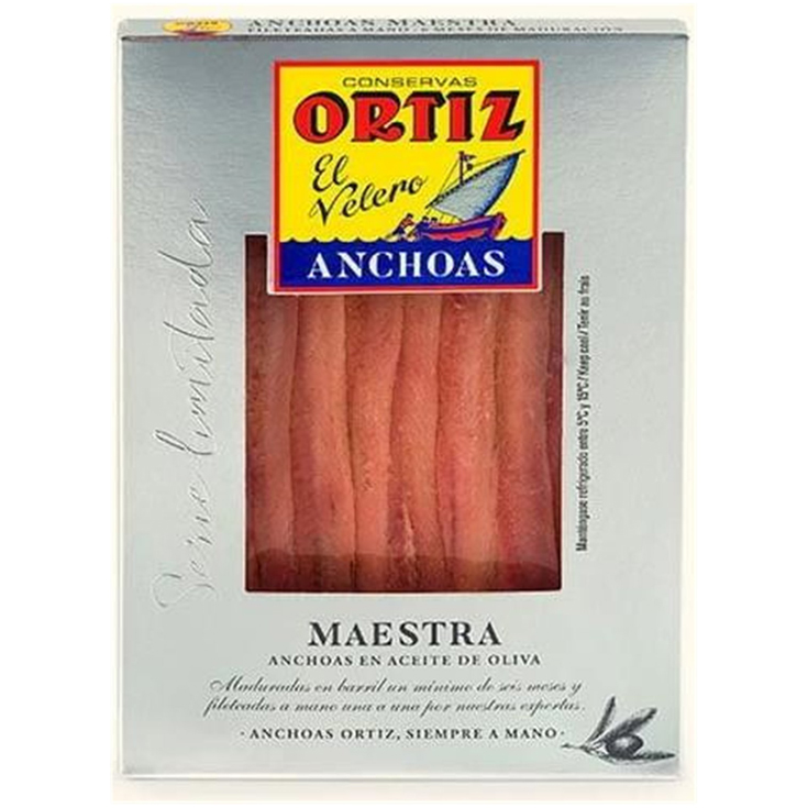 ANCHOA EN ACEITE DE OLIVA MAESTRA, 55G CONSERVAS ORTIZ