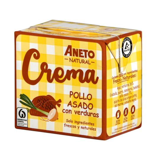 CREMA DE POLLO ASADO Y VERDURAS, 500ML ANETO