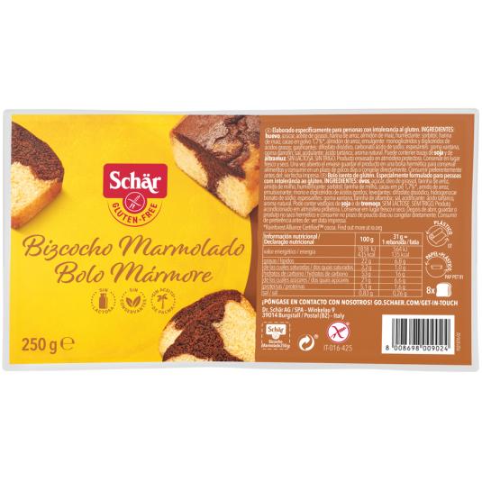 BIZCOCHO MARMOLADO, 250G SCHAR