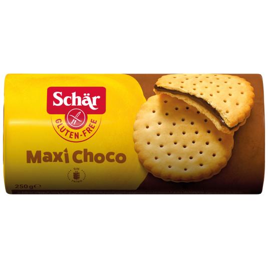 MAXI CHOCO GALLETAS RELLENAS DE CACAO, 250G SCHAR