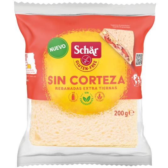 PAN DE MOLDE SIN CORTEZA, 200G SCHAR