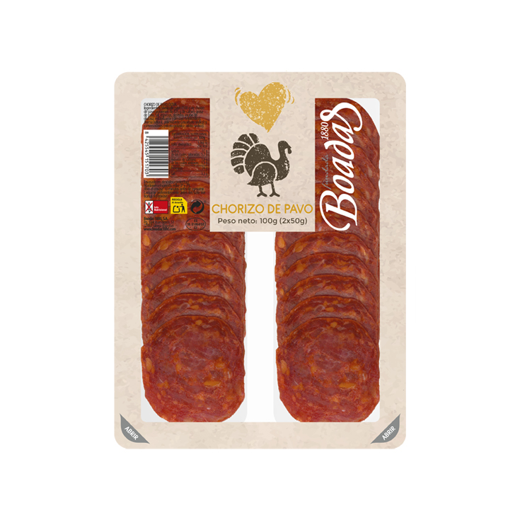 CHORIZO DE PAVO 2 X 50G BOADAS 1880