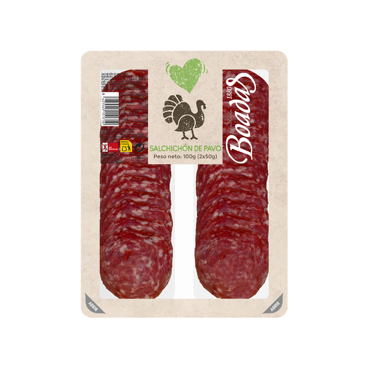 SALCHICHON DE PAVO 2 X 50G BOADAS 1880