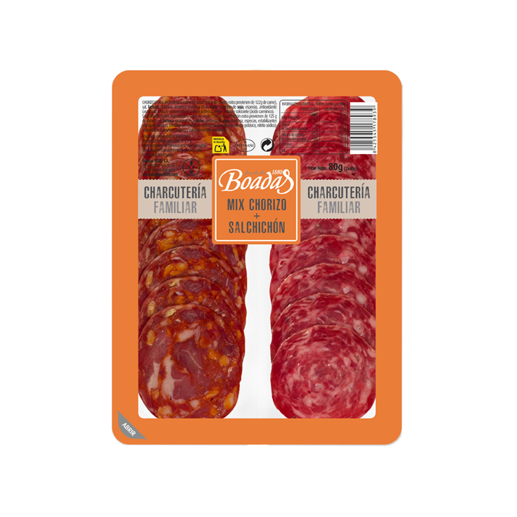 MIX CHORIZO Y SALCHICHON 2 X 40G BOADAS 1880