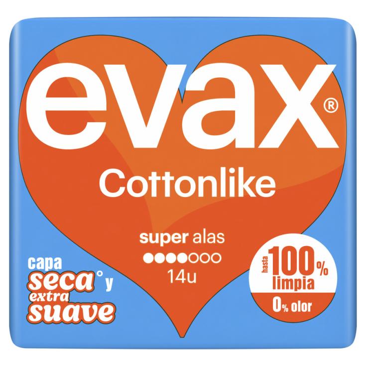 COMPRESA CON ALAS SUPER, 14UD EVAX COTTONLIKE