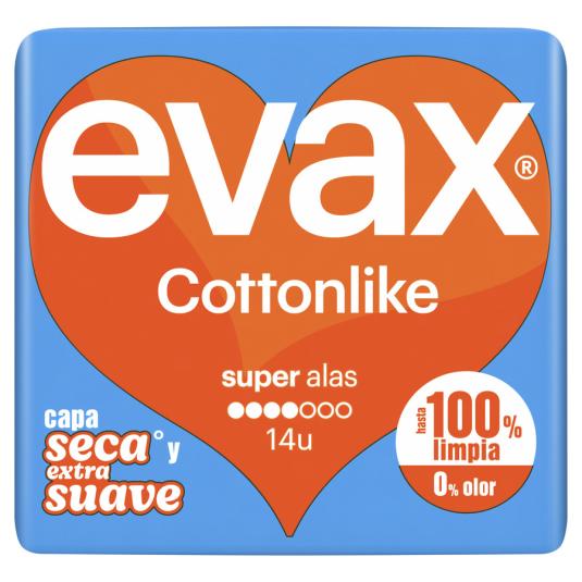 COMPRESA CON ALAS SUPER, 14UD EVAX COTTONLIKE