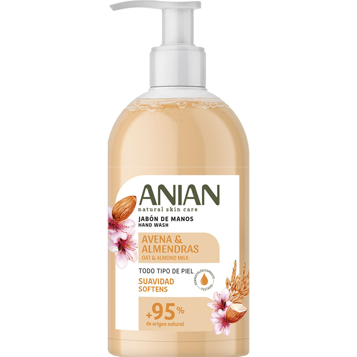 JABON DE MANOS AVENA Y ALMENDRAS, 500 ML ANIAN