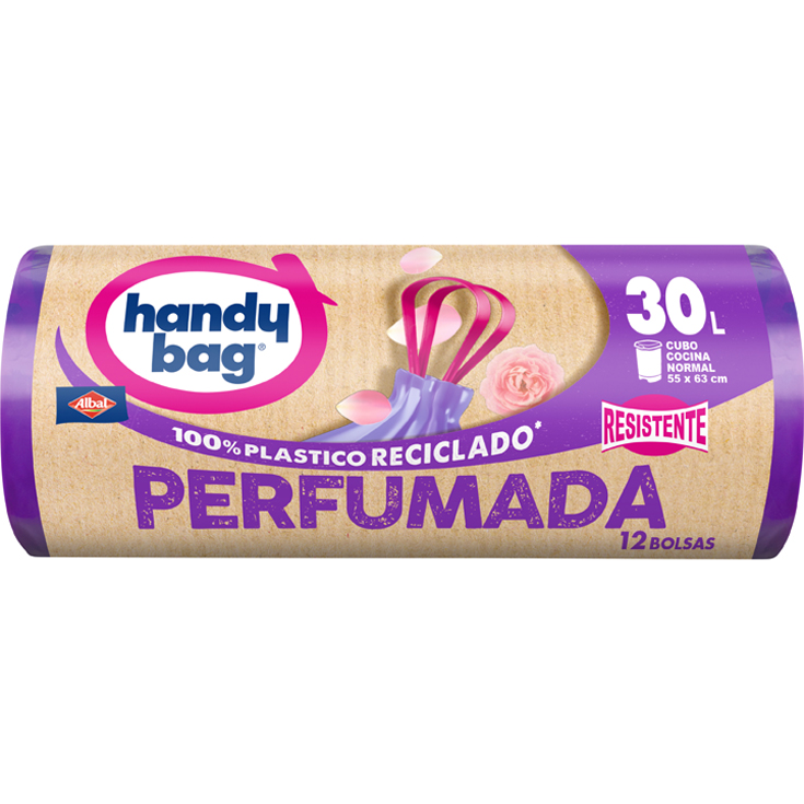 BOLSA DE BASURA RECICLADA PERFUMADA, 30 L 12UD HANDY BAG